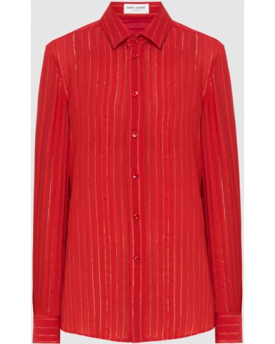 Шовкова блуза Saint Laurent червона
