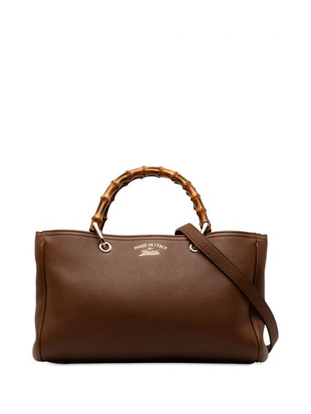 Bambusová taška na tašku Gucci Pre-owned hnedá