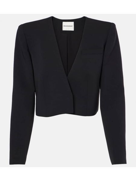 Silke uld cropped jakke Roland Mouret sort