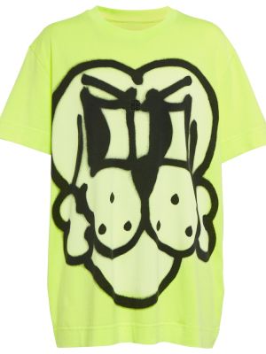 Kokvilnas t-krekls ar apdruku džersija Givenchy dzeltens