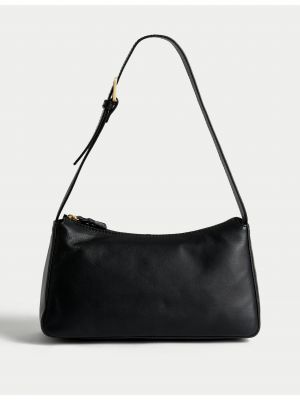 Kožená taška přes rameno s přezkou Marks & Spencer černá