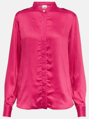 Рубашка в полоску Isabel Marant розовая