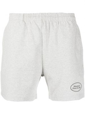 Jersey shorts mit print Museum Of Peace And Quiet grau