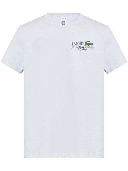 T-shirt en coton à imprimé Lacoste blanc