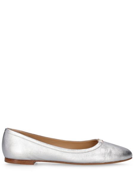 Ballerinas i läder Chloe silver