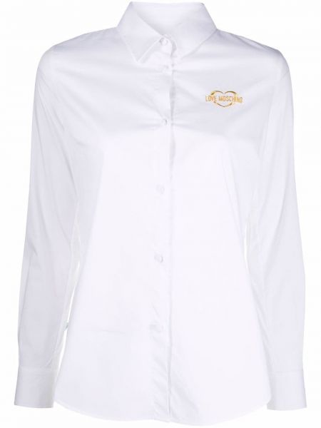 Camisa con bordado Love Moschino blanco