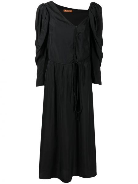 Večernja haljina s balon rukavima Rejina Pyo crna