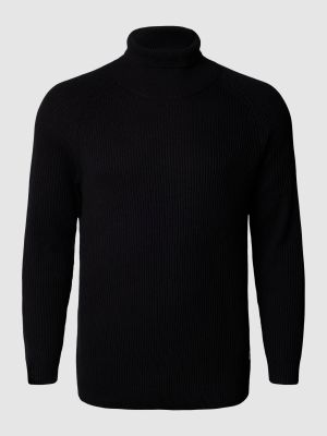 Dzianinowy sweter Jack & Jones Plus czarny