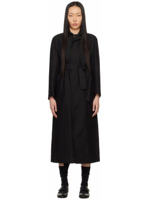 Черное пальто Yohji Yamamoto