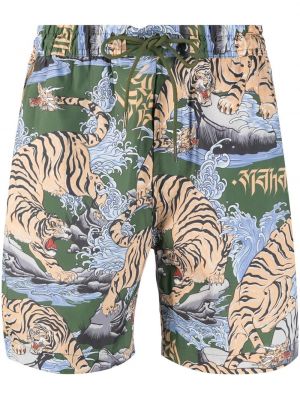 Kratke hlače s printom Maharishi zelena