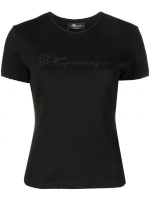 T-krekls ar izšuvumiem Blumarine melns