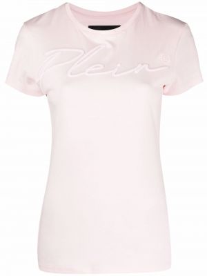 Camiseta con bordado Philipp Plein rosa