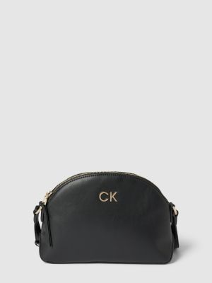Torba na ramię w jednolitym kolorze Calvin Klein czarna