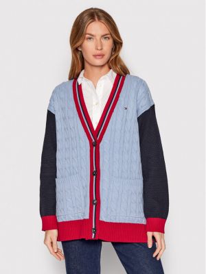 Relaxed fit kardiganas Tommy Hilfiger mėlyna
