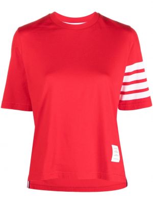 Pruhované tričko s potiskem Thom Browne červené