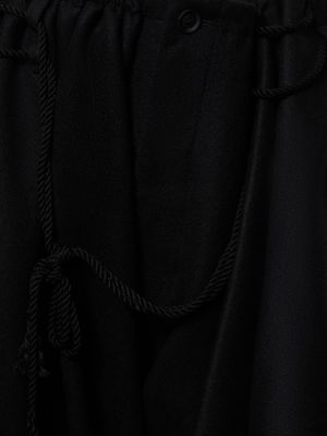 Woll hose mit drapierungen Yohji Yamamoto schwarz