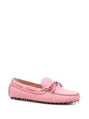 Leder loafer Car Shoe pink