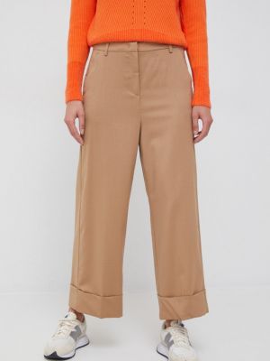 Pennyblack pantaloni de lana Olimpia femei, culoarea maro, lat, high waist