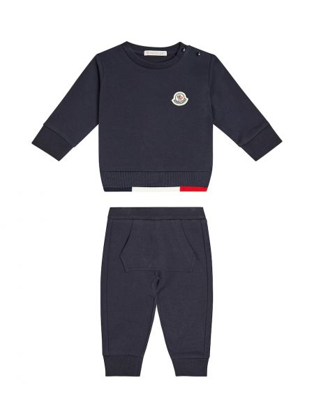 Trøje bomuld tracksuit for piger Moncler Enfant blå