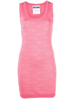 Ärmelloses kleid mit print Moschino pink