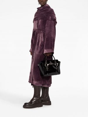 Kožená shopper kabelka Vivienne Westwood černá