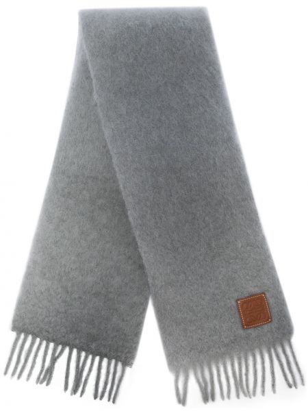 Sciarpa con frange di lana mohair Loewe grigio