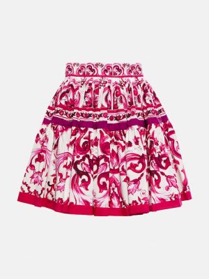 Bavlněné mini sukně s potiskem Dolce&gabbana růžové