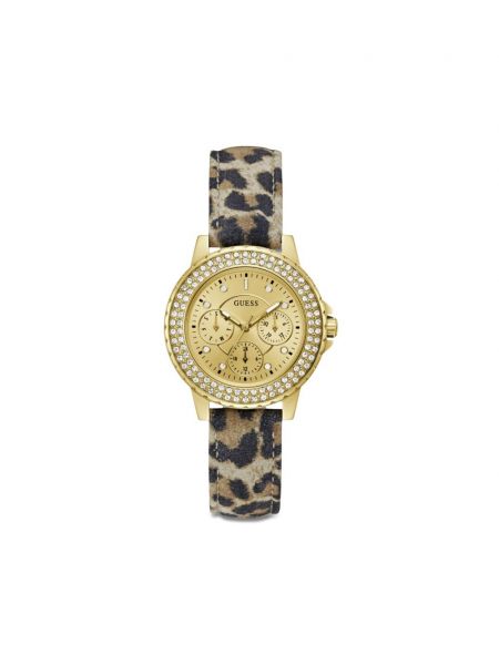 Armbanduhr mit leopardenmuster Guess Usa gold