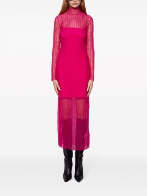 Mežģīņu midi kleita Givenchy rozā