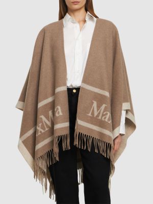 Poncho con flecos de lana Max Mara
