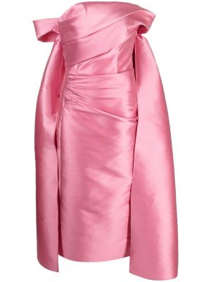 Saténové midi šaty Isabel Sanchis - růžová