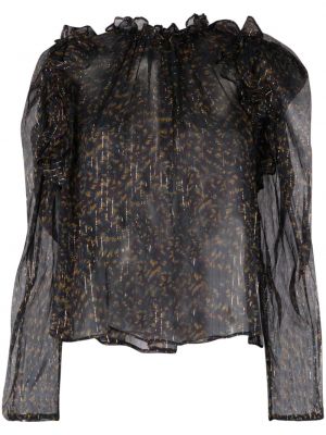 Bluza s printom s leopard uzorkom Ulla Johnson plava