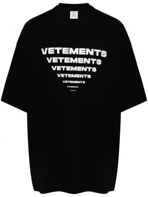 Pamučna majica s printom Vetements crna