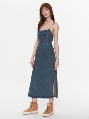 Midi suknele slim fit Bdg Urban Outfitters mėlyna
