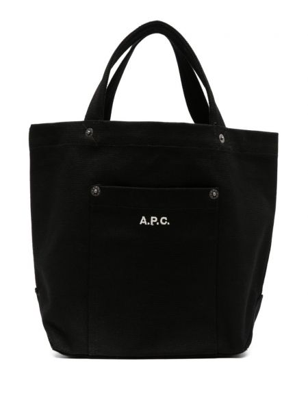 Bavlnená nákupná taška A.p.c. čierna