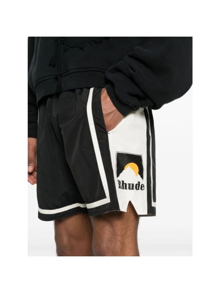 Pantalones cortos de nailon con estampado Rhude negro