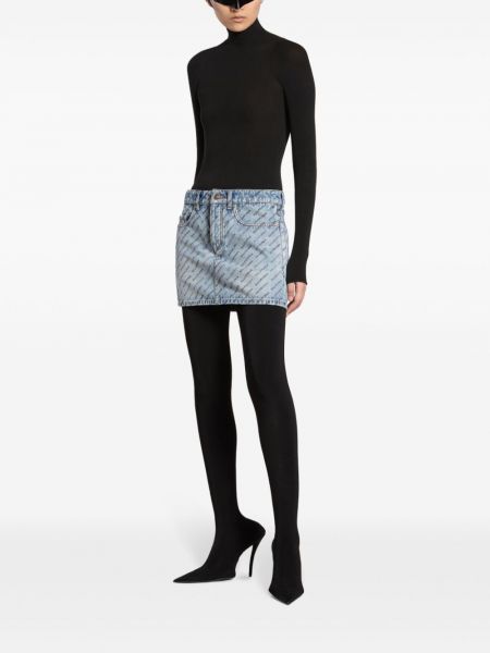 Spódnica jeansowa z nadrukiem Balenciaga