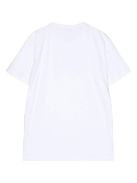 T-shirt avec imprimé slogan en coton à imprimé Peserico blanc