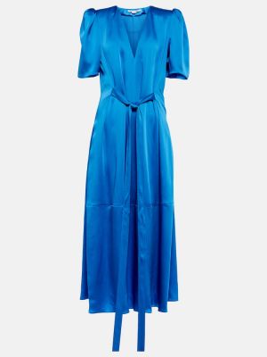 Сатиновое платье миди Stella Mccartney, синее