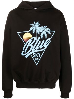 Raštuotas medvilninis džemperis su gobtuvu Blue Sky Inn