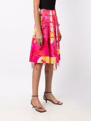 Hedvábné sukně s potiskem s abstraktním vzorem Christian Dior