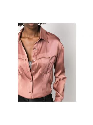Satynowa koszula Tom Ford różowa
