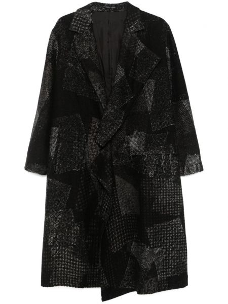 Frakke med abstrakt print Yohji Yamamoto sort