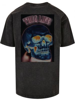 T-shirt à motif mélangé Thug Life gris