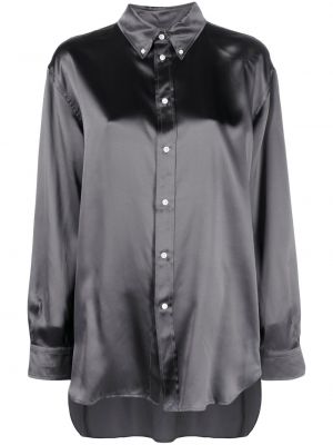 Копринена блуза Polo Ralph Lauren сиво