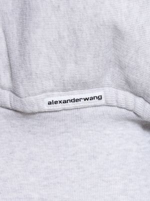 Sudadera con capucha con cremallera de algodón Alexander Wang gris
