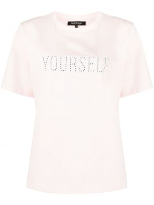 T-shirt avec imprimé slogan à imprimé Tout A Coup rose