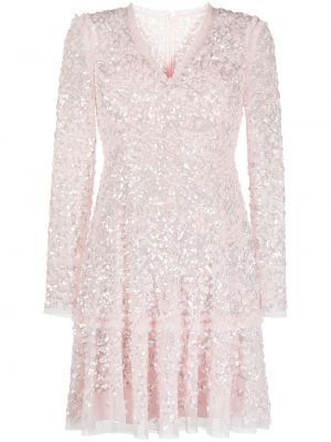 Sukienka długa Needle & Thread różowa