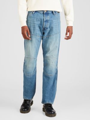 Hviezdne plisované džínsy s rovným strihom G-star Raw modrá