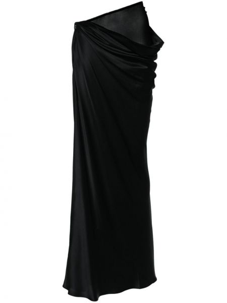 Asymetrické hedvábné dlouhá sukně Christopher Esber černé